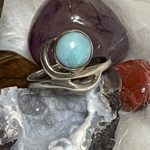 Vintage Silver Ring with Blue Stone